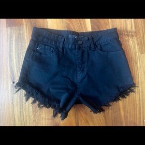 Kancan Black High Waisted Cut Off Shorts
